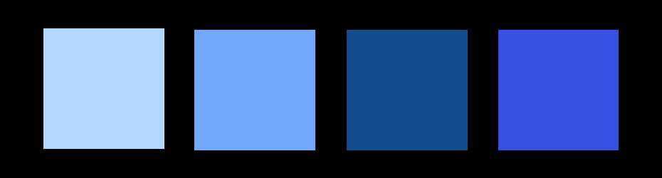 Four blue squares that look like different types of blue