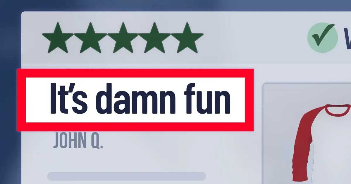 Review that says "It's damn fun"